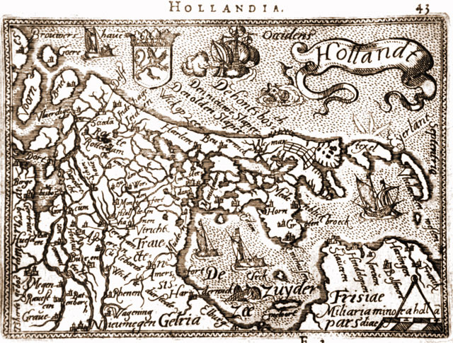 Старинная карта Голландии